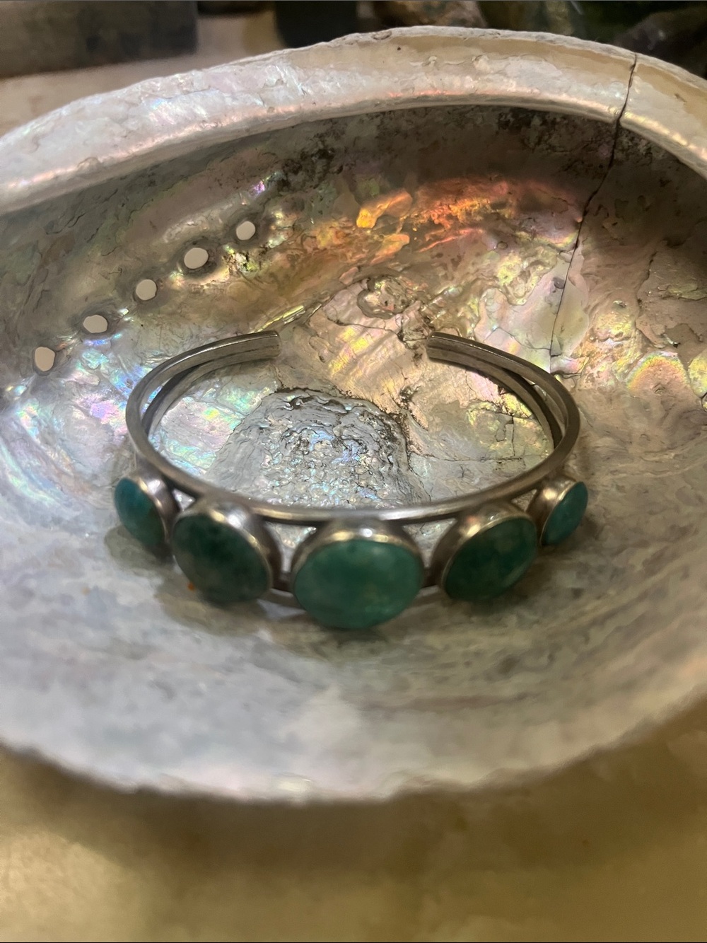 Real Turquoise 925 silver native bracelet cuff